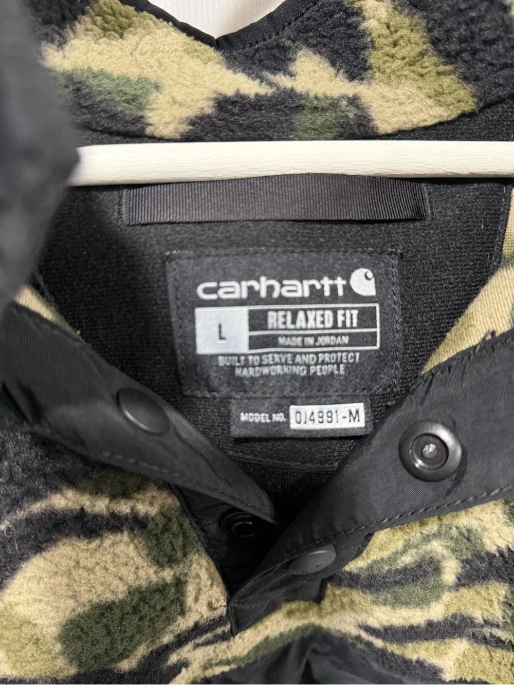 Carhartt Olive & Black Camo Sherpa Pullover